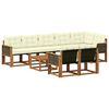 vidaXL Outdoor-Sofagarnitur mit Kissen 9 pcs Natur und Creme