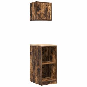 vidaXL Garagenschr&auml;nke 2 Stk. R&auml;uchereiche Holzwerkstoff