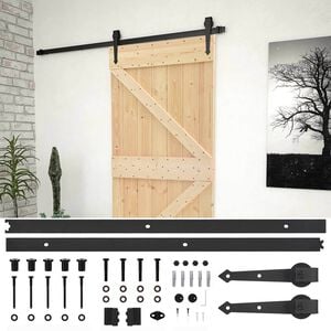 vidaXL Schiebet&uuml;r 80 x 210 cm Massives Kiefernholz