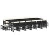 vidaXL 17-tlg. Garten-Essgruppe mit Kissen Schwarz Poly Rattan