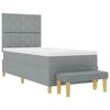 vidaXL Boxspringbett mit Matratze Hellgrau 100 x 200 cm Stoff