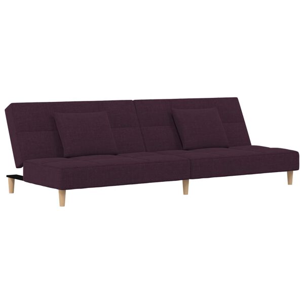 vidaXL Schlafsofa 2-Sitzer mit 2 Kissen Lila Stoff