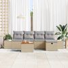 vidaXL Gartensofa-set mit Kissen mit Speicher 6 pcs Beige Poly-Rattan