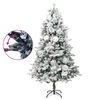 vidaXL Weihnachtsbaum mit Beleuchtung Schnee und Zapfen 195 cm PVC&PE
