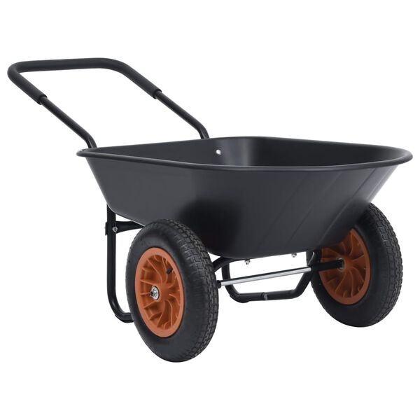 vidaXL Schubkarre Schwarz und Orange 78 L 100 kg