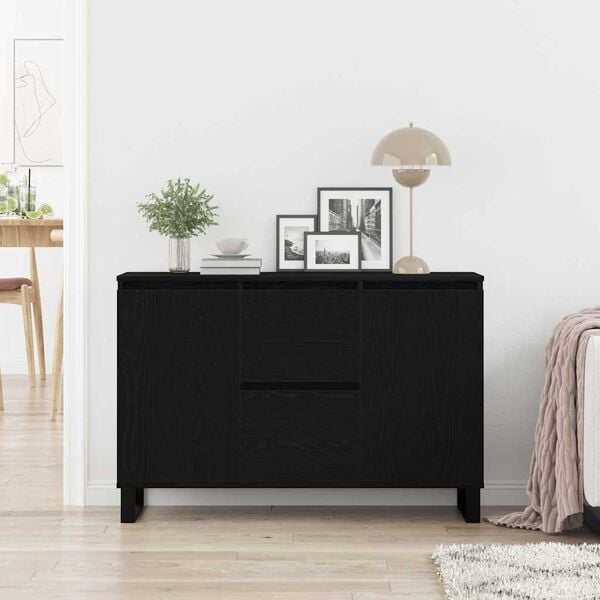vidaXL Sideboard Schwarze Eiche 101,5 x 35 x 70 cm Holzwerkstoff