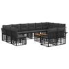 vidaXL Outdoor-Sofagarnitur 13 pcs Schwarz und Dunkelgrau Polyester