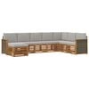 vidaXL Outdoor-Sofagarnitur mit Kissen 6 pcs Nat&uuml;rlich und Hellgrau