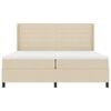 vidaXL Boxspringbett mit Matratze Creme 200 x 200 cm Stoff