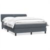 vidaXL Boxspringbett mit Matratze Dunkelgrau 160x220 cm Samt