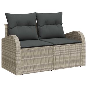 vidaXL Gartensofa Hellgrau 124 x 62 x 69cm Poly-Rattan