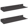 vidaXL Wandregal mit Regal Wandmontiert 2 pcs Schwarz 80 x 9 x 2.5 cm