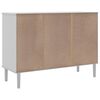 vidaXL Sideboard SENJA Rattan-Optik Weiß 112x40x80 cm Kiefernholz