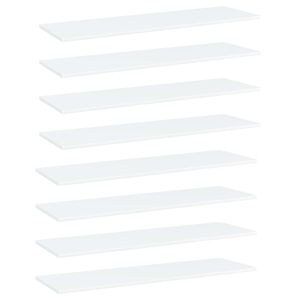 vidaXL B&uuml;cherregal-Bretter 8 Stk. Wei&szlig; 100x30x1,5 cm Holzwerkstoff