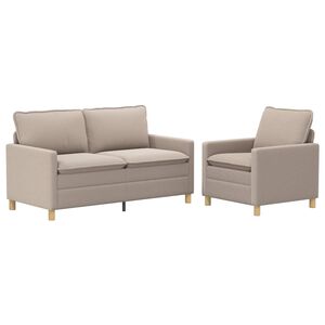 vidaXL Sofa Set 2 stk. Hellgrau Stoff