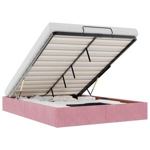vidaXL Ottoman-Bett ohne Matratze Rosa 140x190 cm Samt