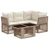 vidaXL Gartensofa-set 5 stk. Beige Poly-Rattan