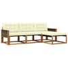 vidaXL Outdoor-Sofagarnitur mit Kissen 4 pcs Natur und Creme