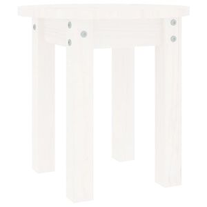 vidaXL Couchtisch Wei&szlig; &Oslash; 35x35 cm Massivholz Kiefer