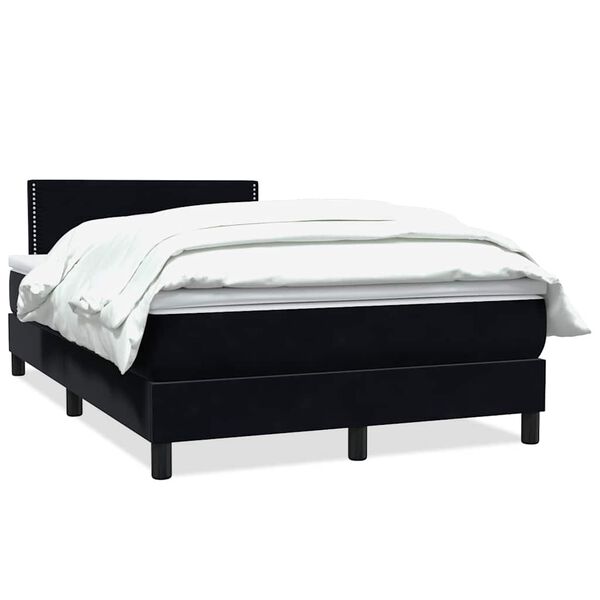 vidaXL Boxspringbett mit Matratze Schwarz 120x220 cm Samt