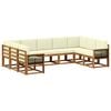 vidaXL Outdoor-Sofagarnitur 9 stk. 9-Sitzer Natur und Creme