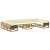 vidaXL Outdoor-Sofagarnitur mit Kissen 11 pcs Natur und Creme