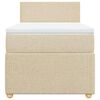 vidaXL Boxspringbett mit Matratze Creme 100x200 cm Stoff