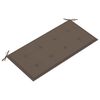 vidaXL Gartenbank mit Taupe Auflage 112 cm Massivholz Teak