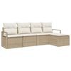 vidaXL Sofa Set 5 Stk. Beige und Creme Poly-Rattan