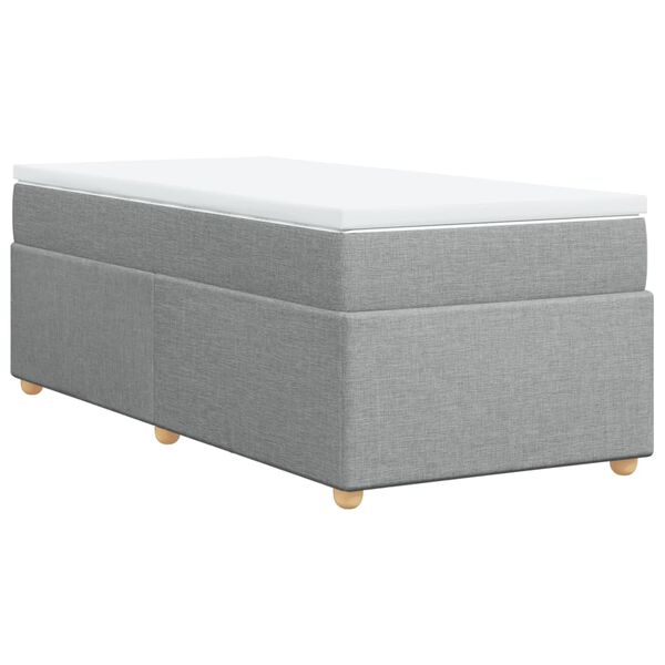 vidaXL Boxspringbett mit Matratze Hellgrau 80x200 cm Stoff