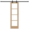 vidaXL Schiebetür Natur 61 x 198,5 cm Massivholz Kiefer und Glas