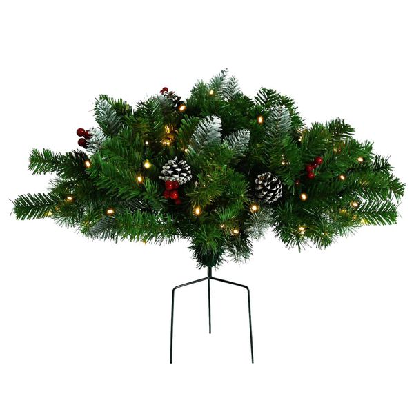 vidaXL K&uuml;nstlicher Weihnachtsbaum mit Beleuchtung Outdoor Gr&uuml;n 40 cm