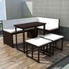 vidaXL 5-tlg. Garten-Essgruppe Stahl Poly Rattan Braun