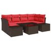 vidaXL Garten-Sofa-Set 8 stk. Beige und Rot Poly-Rattan