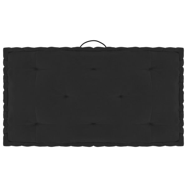 vidaXL Paletten-Bodenkissen Schwarz 73x40x7 cm Baumwolle