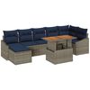 vidaXL Garten-Sofa-Set mit Speicher 8 pcs Grau Poly Rattan