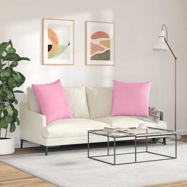 vidaXL Sofakissen 2 pcs Rosa 60 x 60 cm Stoff