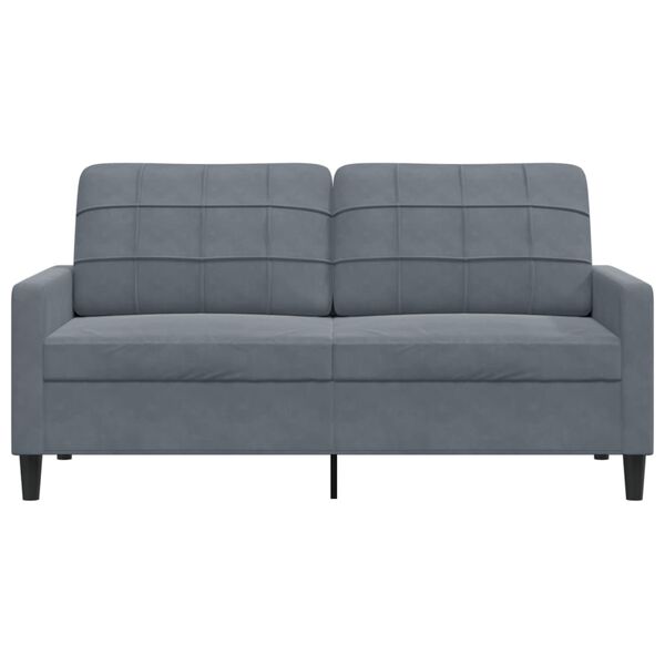 vidaXL 2-Sitzer-Sofa Dunkelgrau 140 cm Samt