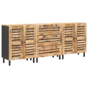 vidaXL Stauraumschr&auml;nke 3 Stk. 180 x 33 x 75 cm Massivholz Mango Natur