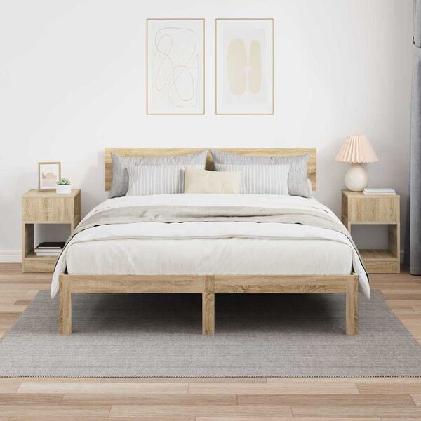 vidaXL Beistelltisch 2 pcs Sonoma-Eiche 30,5 x 30 x 45 cm