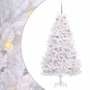 vidaXL K&uuml;nstlicher klappbarer Weihnachtsbaum Wei&szlig; 180 cm PVC und Stahl