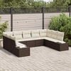 vidaXL Gartensofa-set mit Kissen 9 pcs Braun und Creme Polyrattan