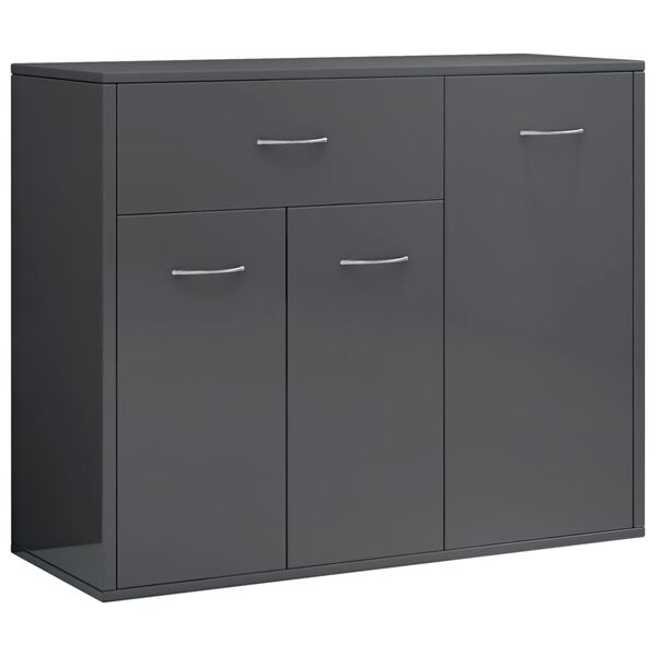 vidaXL Sideboard Hochglanz-Grau 88x30x70 cm Holzwerkstoff