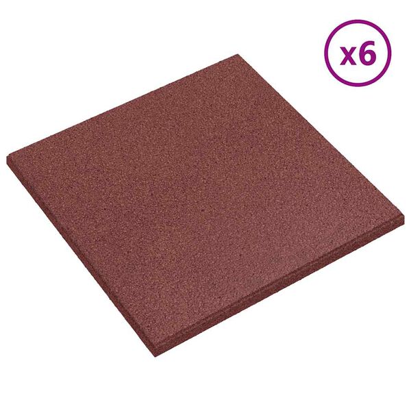 vidaXL Fallschutzfliesen 18 Stk. Gummi 50 x 50 x 3 cm Rot