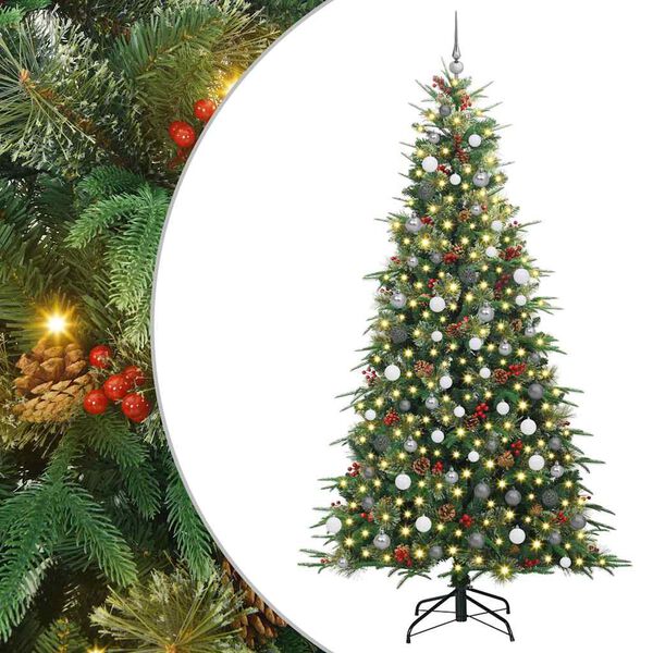 vidaXL K&uuml;nstlicher klappbarer Weihnachtsbaum Gr&uuml;n 240 cm PE und PVC