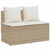 vidaXL 3-tlg. Garten-Essgruppe mit Kissen Beige Poly Rattan