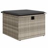 vidaXL 9-tlg. Garten-Sofagarnitur mit Kissen Hellgrau Poly Rattan