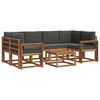 vidaXL Outdoor-Sofagarnitur mit Kissen 7 pcs Natur und Anthrazit