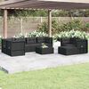 vidaXL 8-tlg. Garten-Lounge-Set mit Kissen Schwarz Poly Rattan
