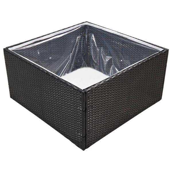 vidaXL Pflanzkübel Schwarz 80x80x40 cm Poly Rattan